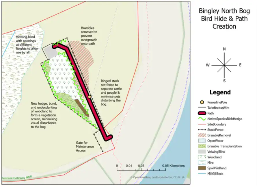 A detailed plan of the improvements to be made at Bingley North Bog