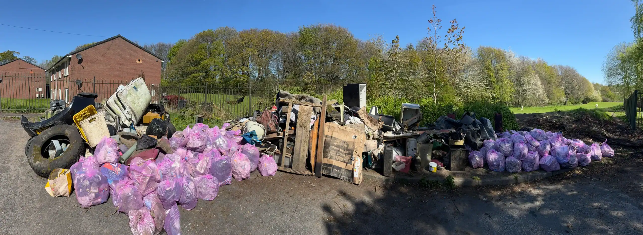 Piles of rubbish removed from Fagley Beck by volunteers