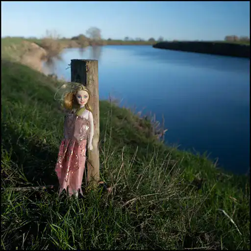 A Barbie doll admiring the river Aire at Mile 70