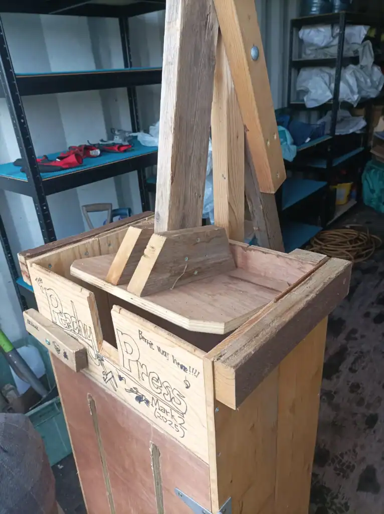 Another closeup of a fruit press